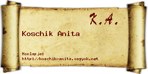 Koschik Anita névjegykártya